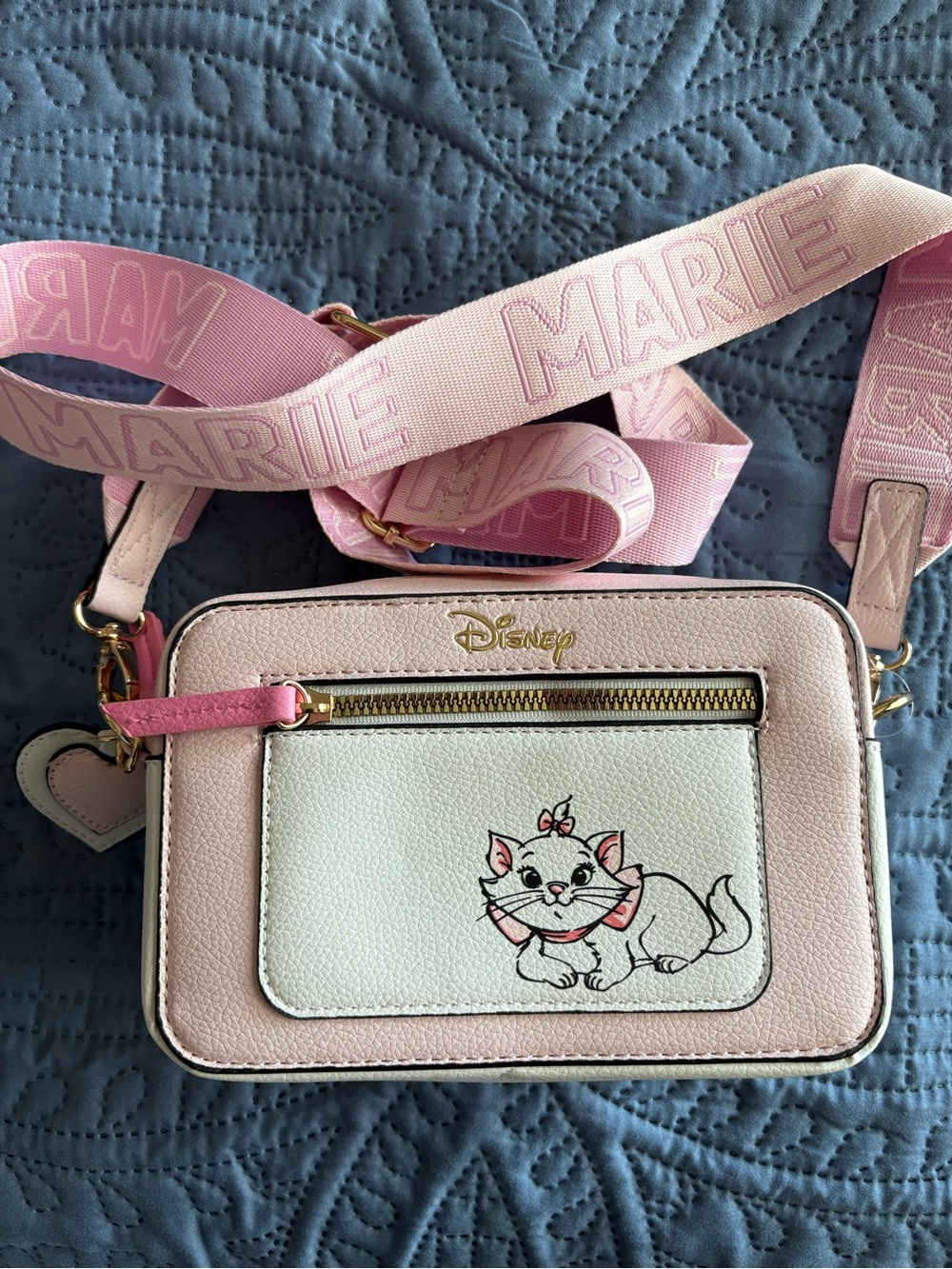 Disney Pink and White Marie Crossbody Bag with Branded Strap - Picture 1 of 2